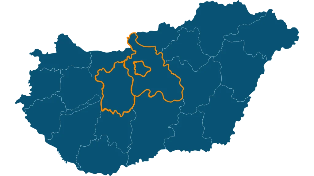 magyarország térkép 2 megye kiemelésével: pest és fejér
